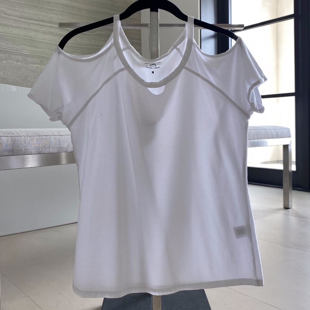 White Open Shoulder T-shirt
